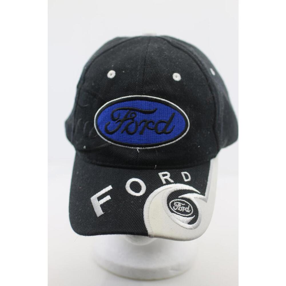 Vintage Ford Racing Logo Cap Black Blue Embroidered Adjustable